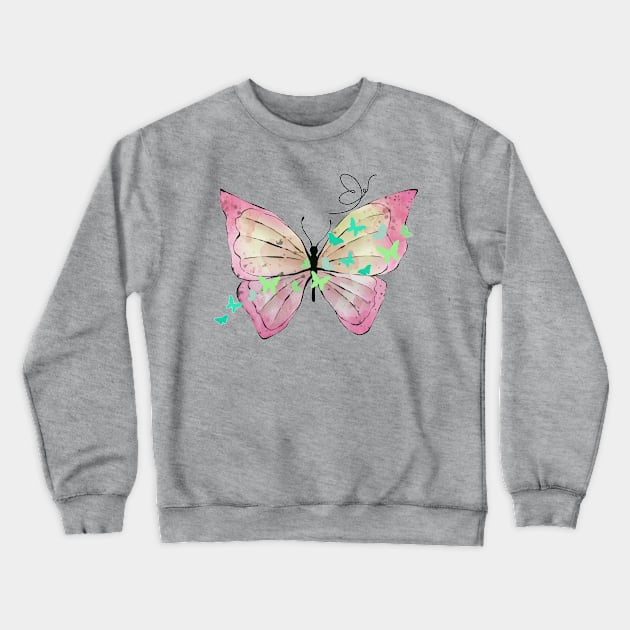 A Beauty Butterfly ( Print on Front and Back ) Crewneck Sweatshirt by  Suchalee
